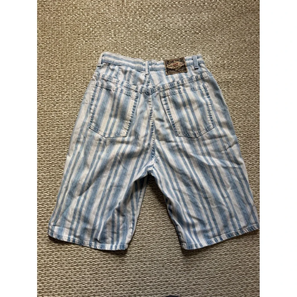 Vintage EXP Jeans Express Striped High Waisted Denim Shorts jorts‎ street wear